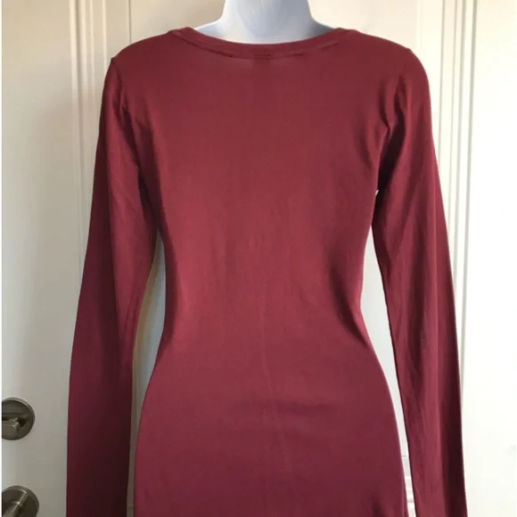 BOBI LA Women’s S supreme garnet red 100% cotton ls jersey mini dress in EUC - Picture 12 of 16